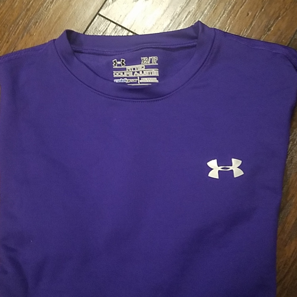 Purple UA ColdGear Fitted Crew